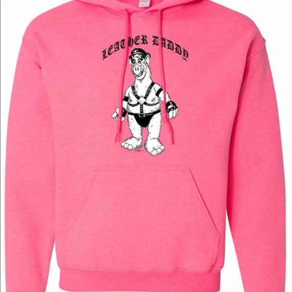 LEATHER DADDY ALF HOODIE NEON PINK - Picture 2 of 2